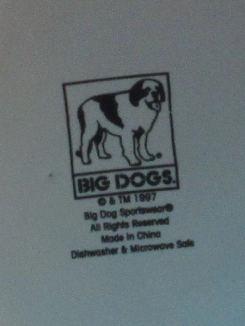Vintage 1997 Big Dog HUGE 32 oz Coffee Mug Attitude is Everything Excellent Cond